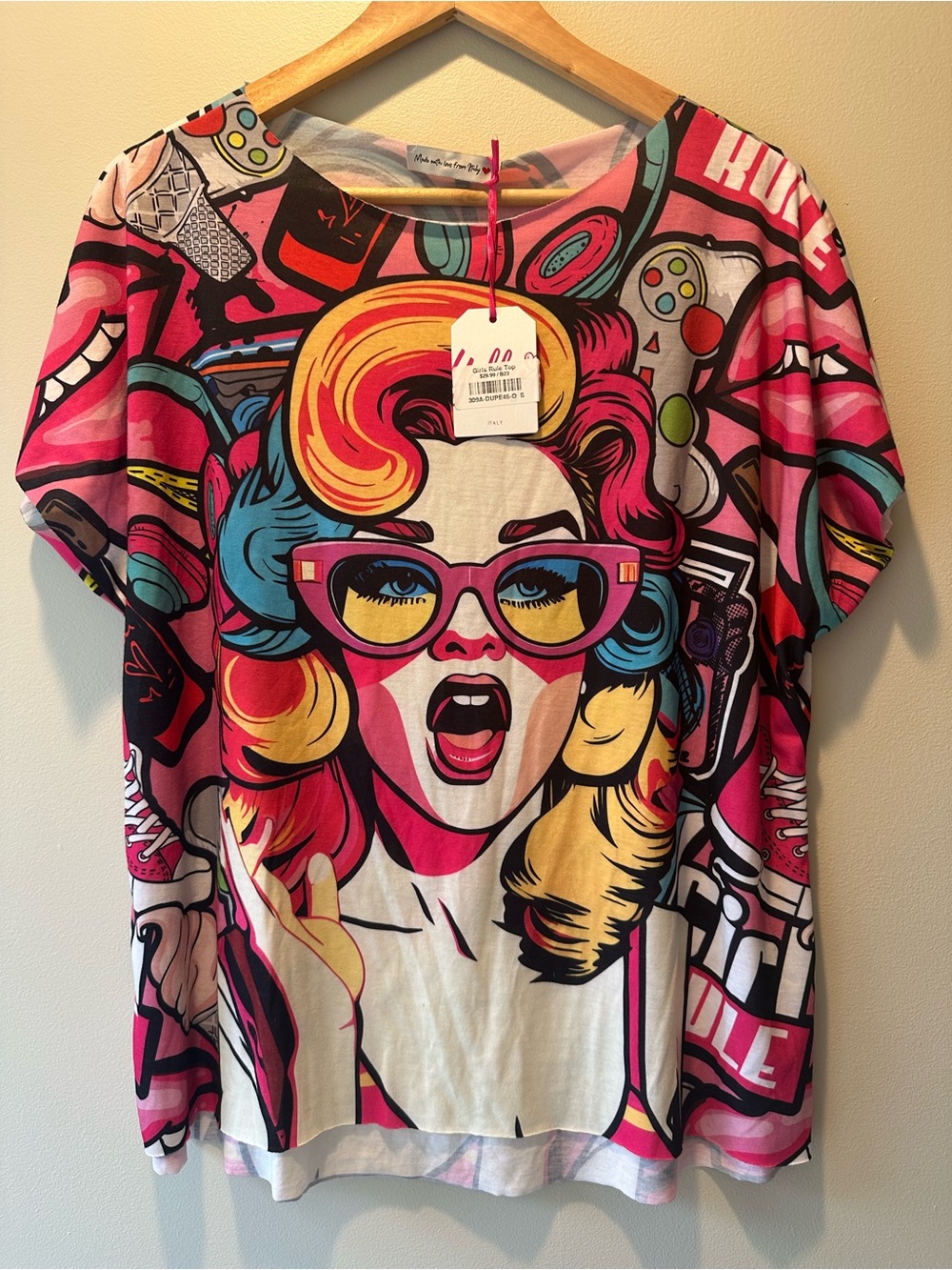 Women’s Pop Art Graphic Tunic in Pink